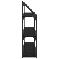 Produktbild för Vägg hylla med hylla Svart Ek 80 x 21 x 78,5 cm Konstruerat trä