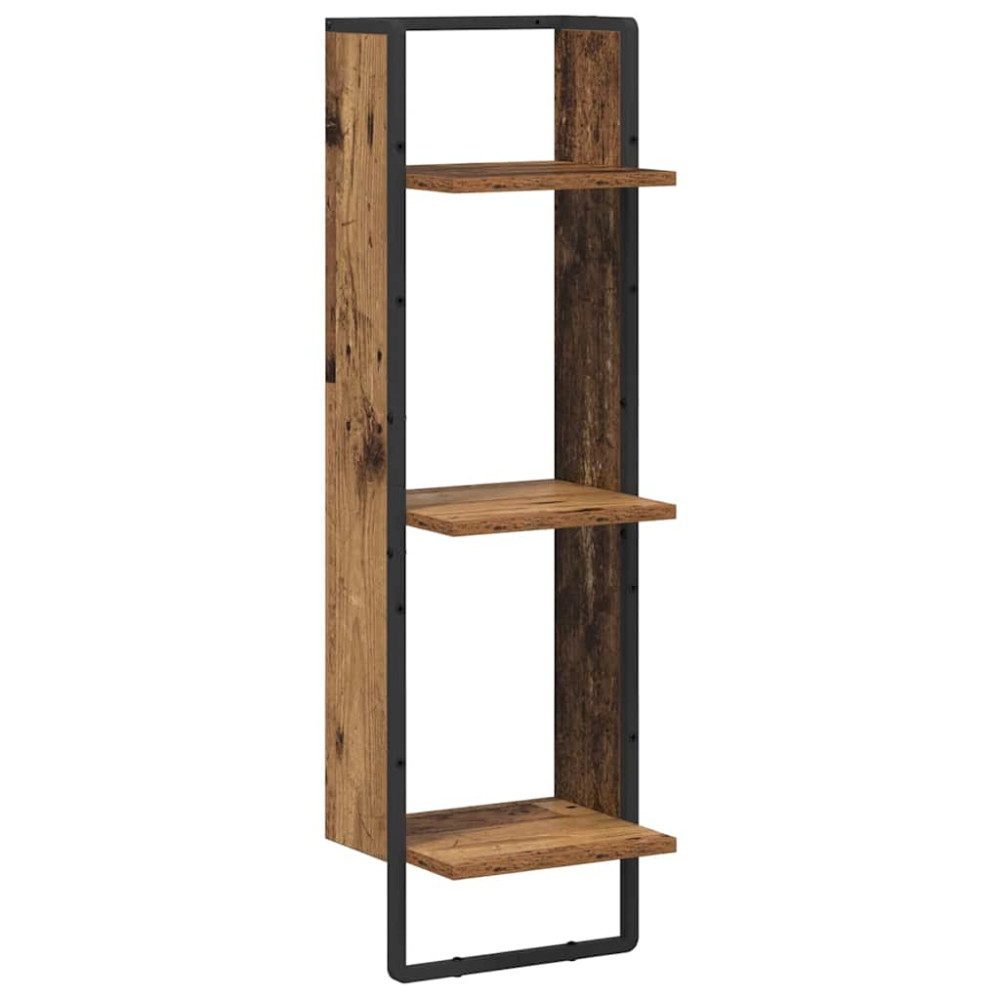 Produktbild för Vägg hylla Gammalt trä 30 x 25 x 100 cm Konstruerat trä