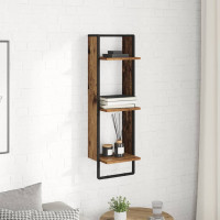 Produktbild för Vägg hylla Gammalt trä 30 x 25 x 100 cm Konstruerat trä