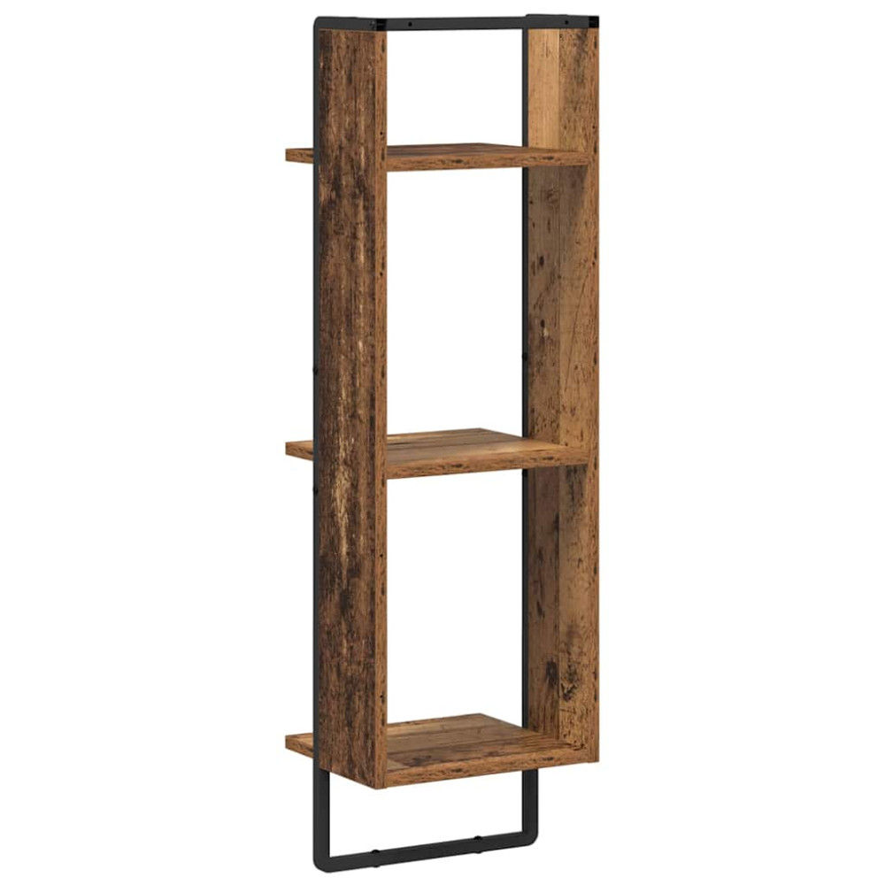Produktbild för Vägg hylla Gammalt trä 30 x 25 x 100 cm Konstruerat trä