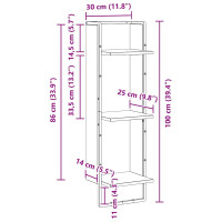Produktbild för Vägg hylla Gammalt trä 30 x 25 x 100 cm Konstruerat trä