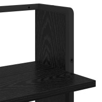 Produktbild för Vägg hylla med hylla Svart Ek 30 x 25 x 100 cm Konstruerat trä