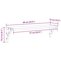 Produktbild för Vägg hyllor 2 pcs Svart Ek 60 x 15 x 15,5 cm Konstruerat trä