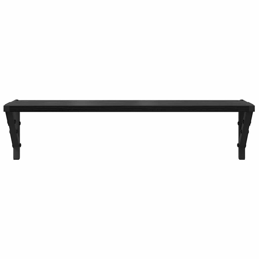 Produktbild för Vägg hyllor 2 pcs Svart Ek 60 x 15 x 15,5 cm Konstruerat trä
