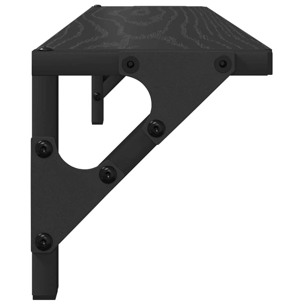 Produktbild för Vägg hyllor 2 pcs Svart Ek 60 x 15 x 15,5 cm Konstruerat trä
