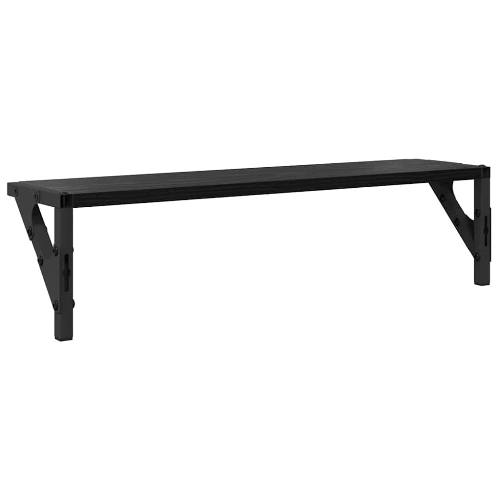 Produktbild för Vägg hyllor 2 pcs Svart Ek 60 x 15 x 15,5 cm Konstruerat trä