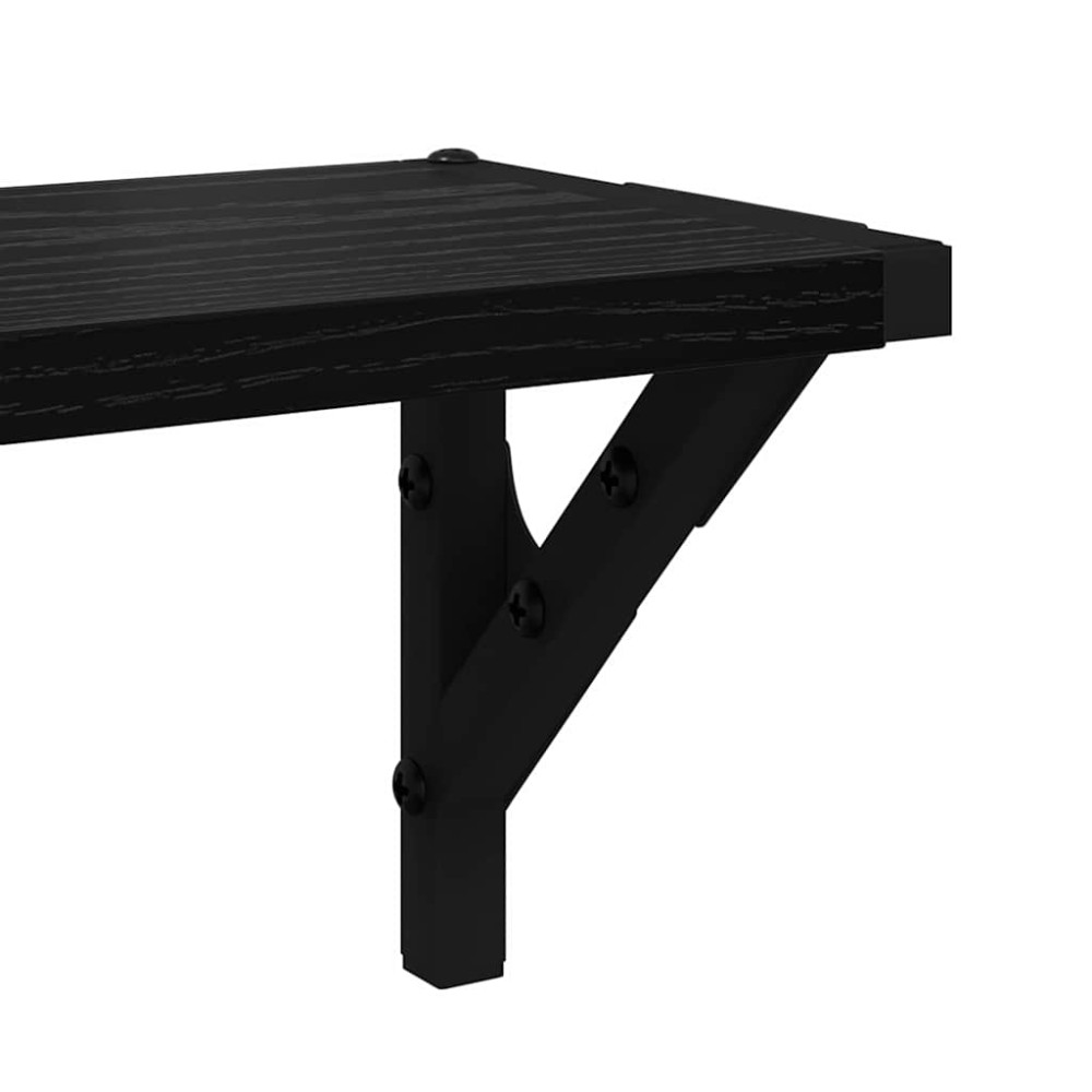 Produktbild för Vägg hyllor 2 pcs Svart Ek 60 x 15 x 15,5 cm Konstruerat trä