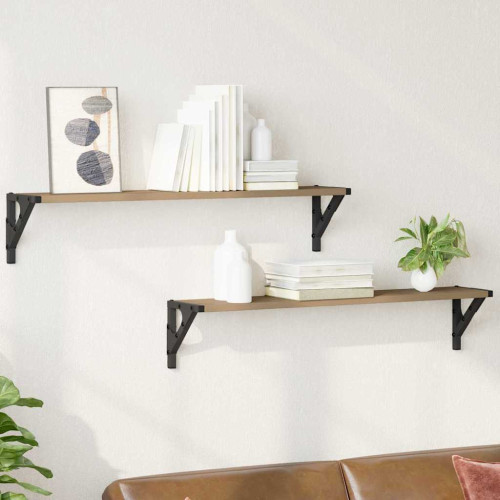 vidaXL Vägg hyllor 2 pcs Artisan Ek 80 x 15 x 15,5 cm Konstruerat trä