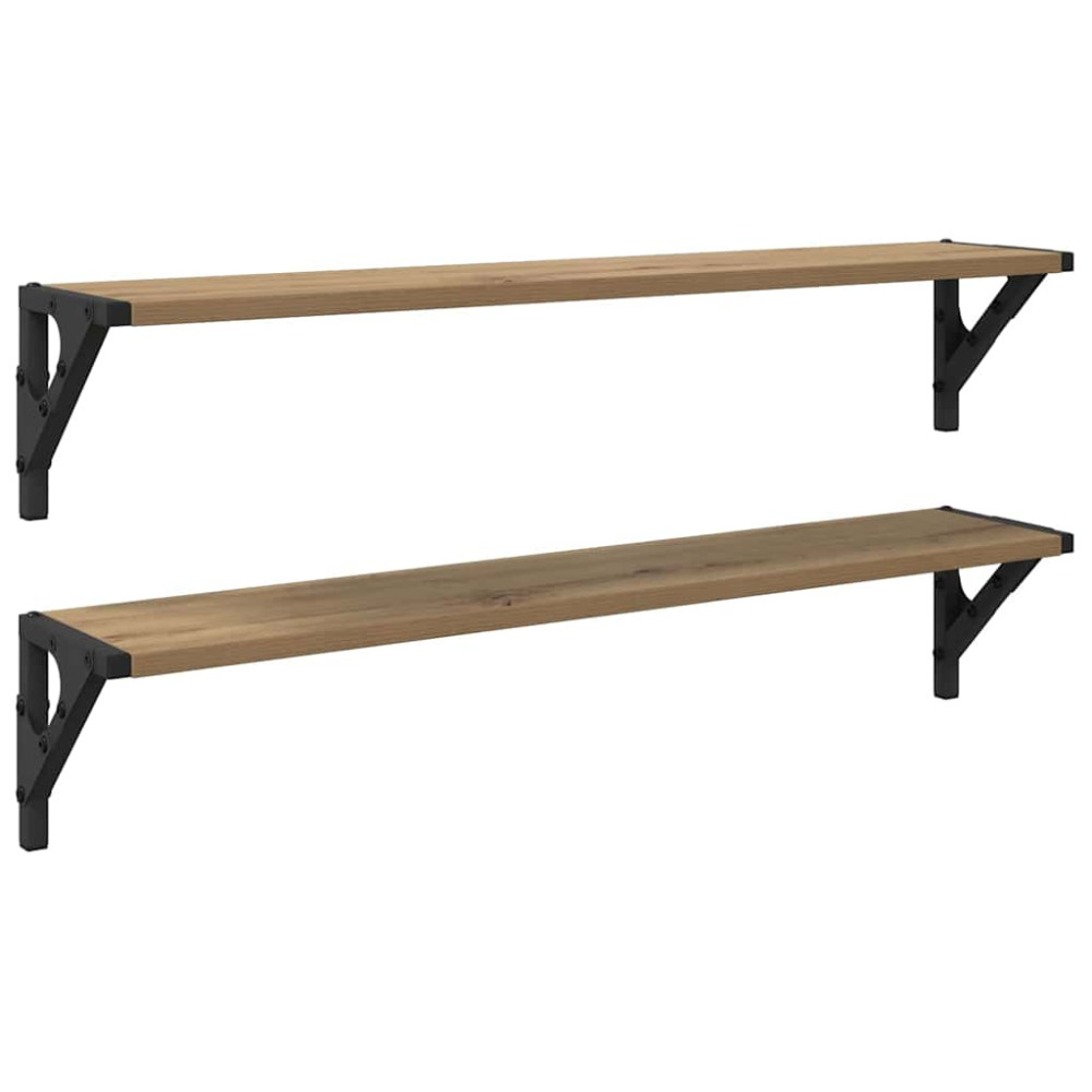 Produktbild för Vägg hyllor 2 pcs Artisan Ek 80 x 15 x 15,5 cm Konstruerat trä