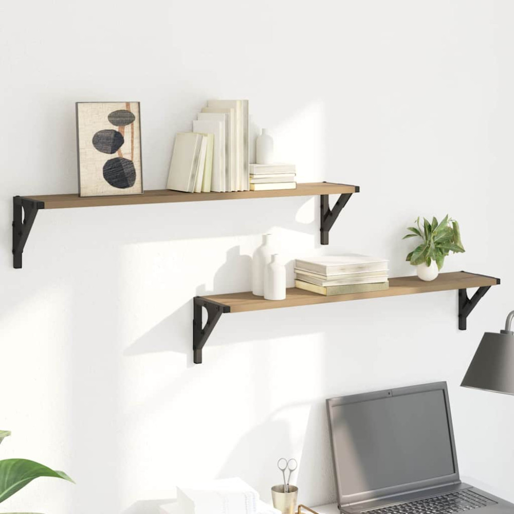 Produktbild för Vägg hyllor 2 pcs Artisan Ek 80 x 15 x 15,5 cm Konstruerat trä