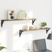 Produktbild för Vägg hyllor 2 pcs Artisan Ek 80 x 15 x 15,5 cm Konstruerat trä