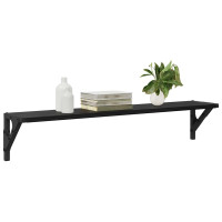 Produktbild för Vägg hyllor 2 pcs Svart Ek 80 x 15 x 15,5 cm Konstruerat trä