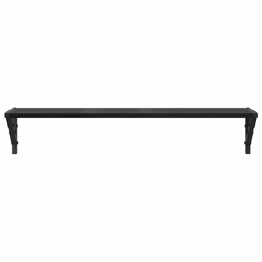 Produktbild för Vägg hyllor 2 pcs Svart Ek 80 x 15 x 15,5 cm Konstruerat trä