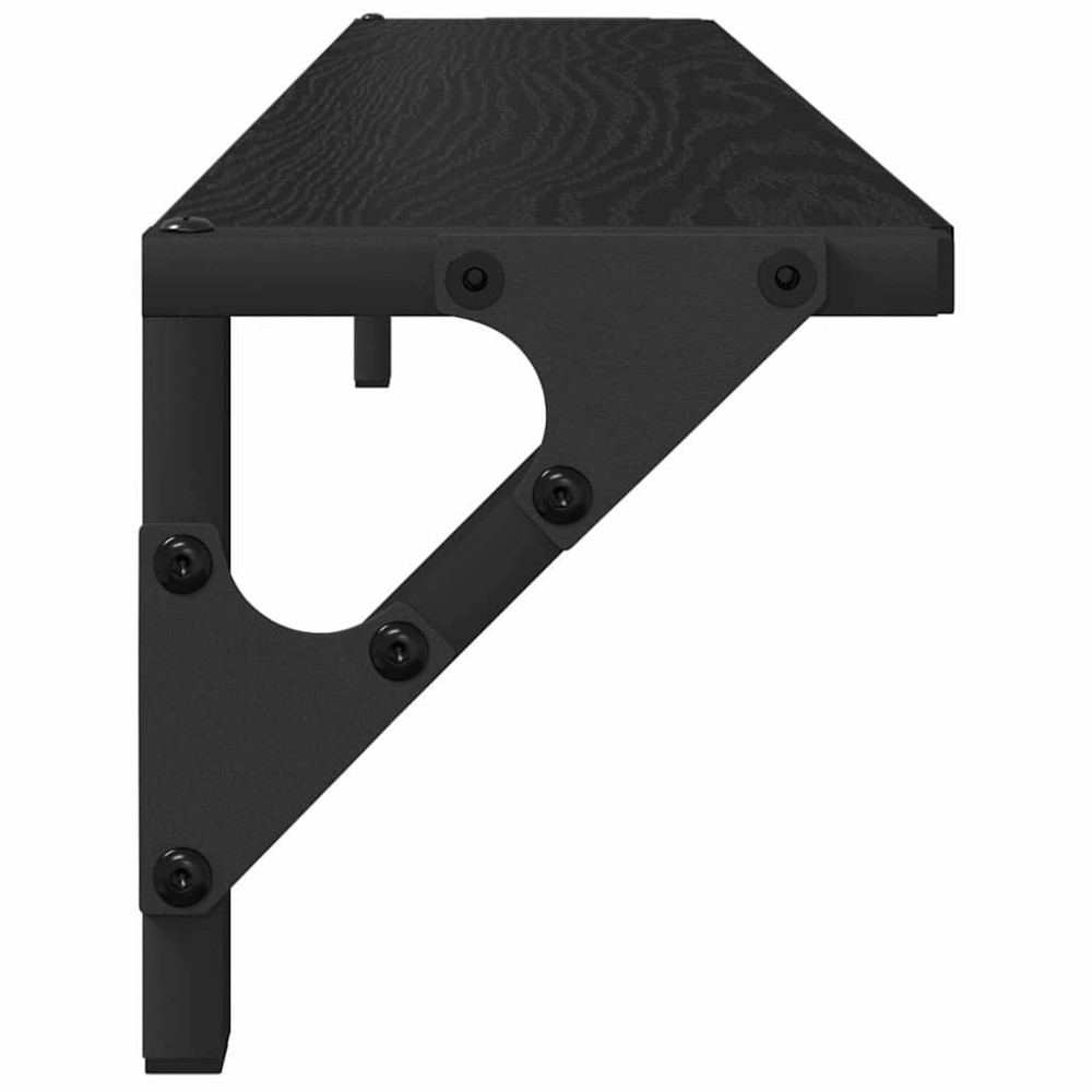 Produktbild för Vägg hyllor 2 pcs Svart Ek 80 x 15 x 15,5 cm Konstruerat trä
