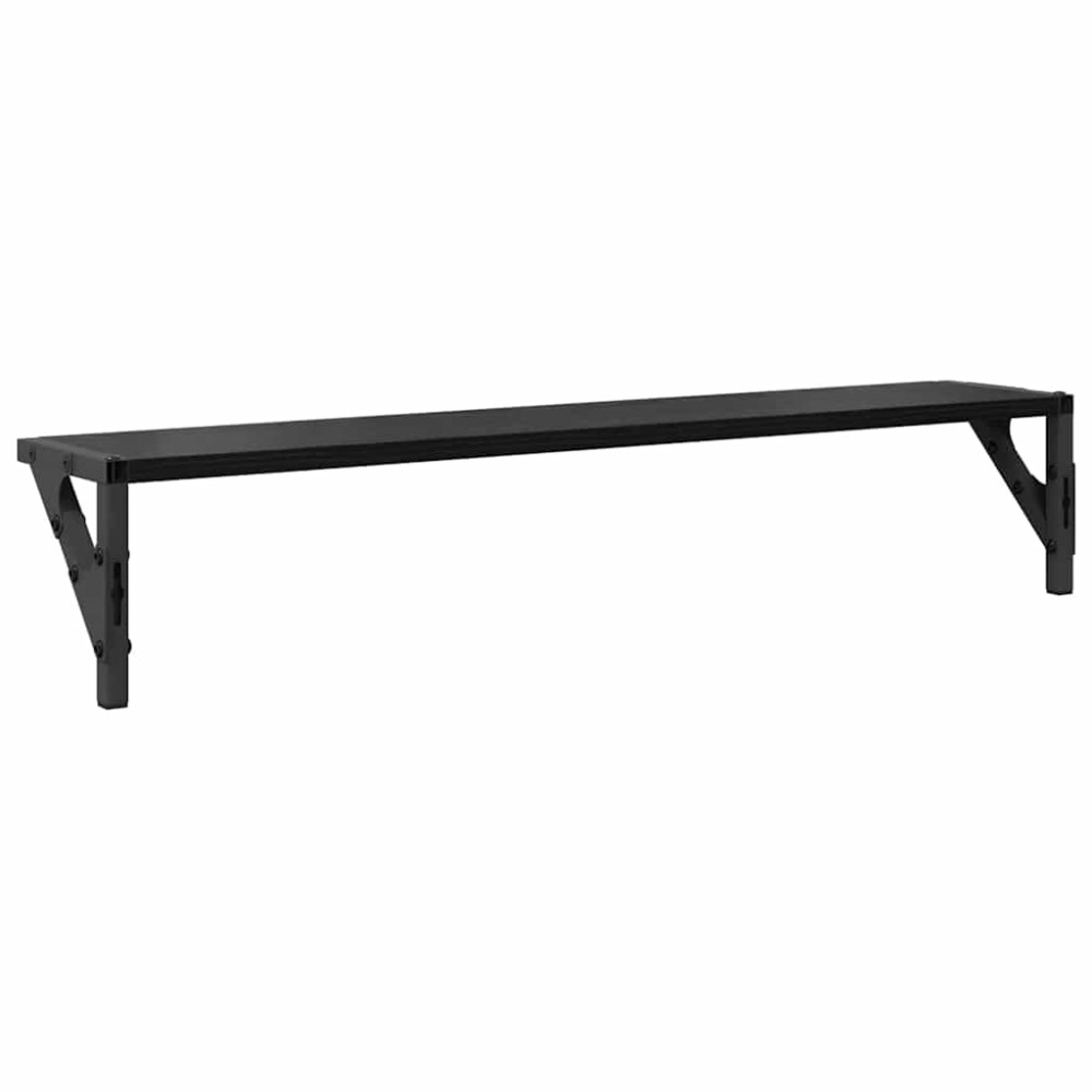 Produktbild för Vägg hyllor 2 pcs Svart Ek 80 x 15 x 15,5 cm Konstruerat trä