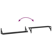 Produktbild för Vägg hyllor 2 pcs Svart Ek 80 x 15 x 15,5 cm Konstruerat trä