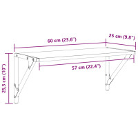 Produktbild för Vägg hyllor 2 pcs Artisan Ek 60 x 25 x 25,5 cm Konstruerat trä