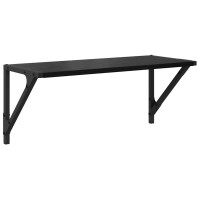 Produktbild för Vägg hyllor 2 pcs Svart Ek 60 x 25 x 25,5 cm Konstruerat trä