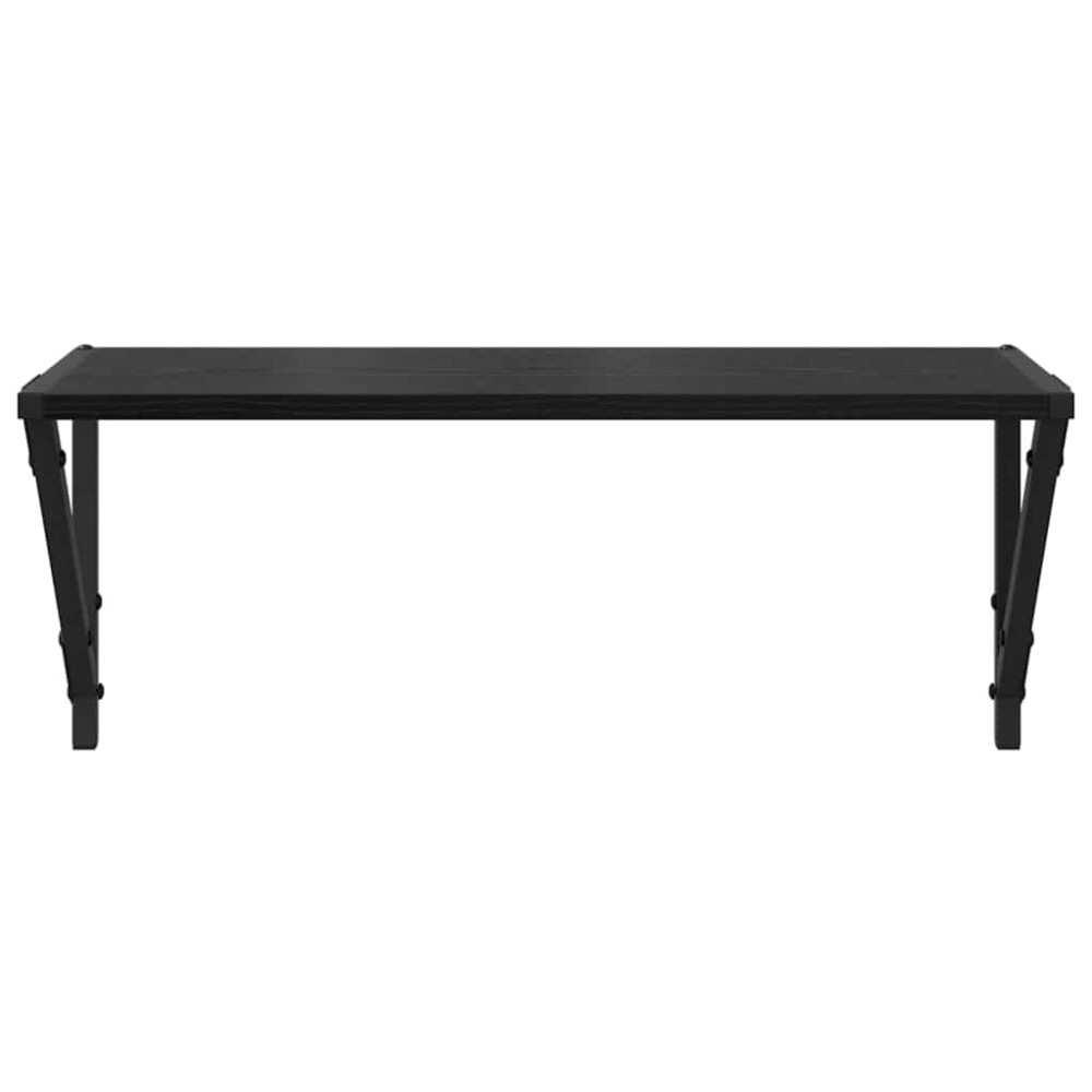 Produktbild för Vägg hyllor 2 pcs Svart Ek 60 x 25 x 25,5 cm Konstruerat trä