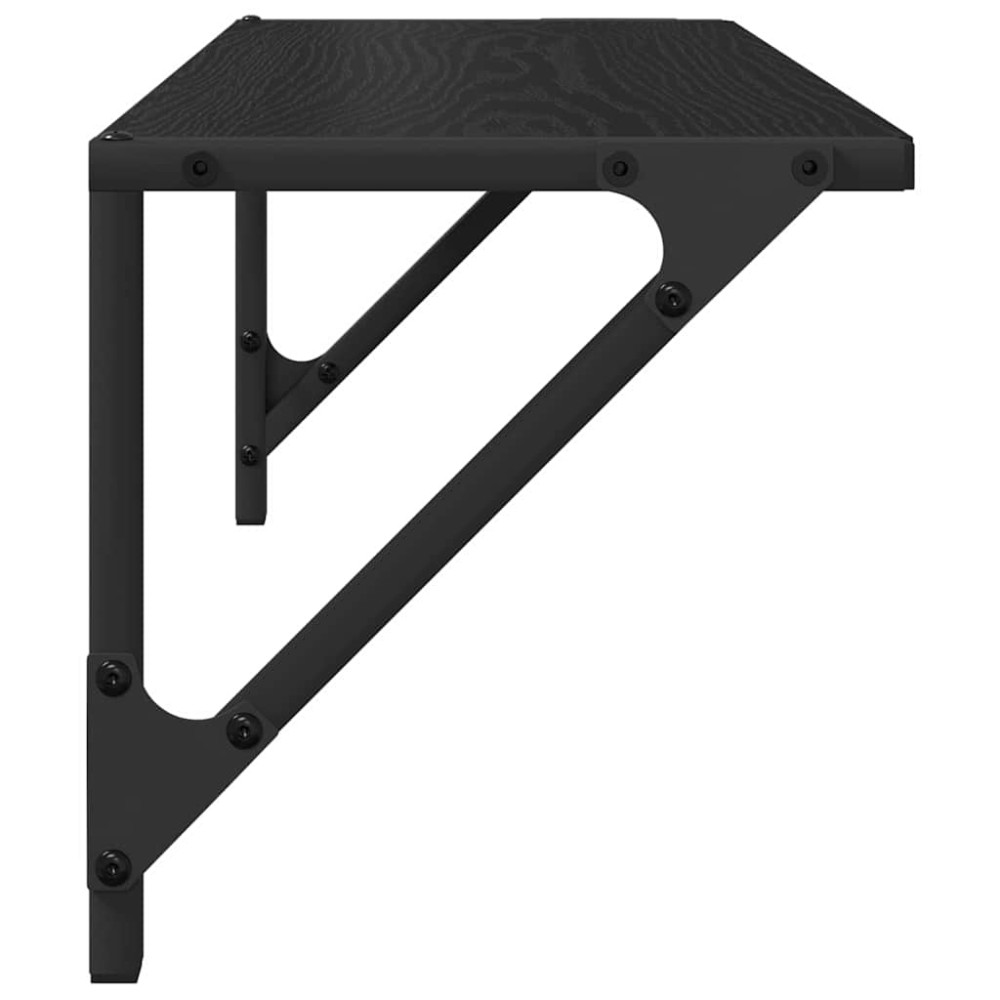 Produktbild för Vägg hyllor 2 pcs Svart Ek 60 x 25 x 25,5 cm Konstruerat trä