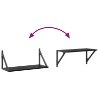 Produktbild för Vägg hyllor 2 pcs Svart Ek 60 x 25 x 25,5 cm Konstruerat trä