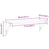 Produktbild för Vägg hyllor 2 pcs Svart Ek 80 x 25 x 25,5 cm Konstruerat trä
