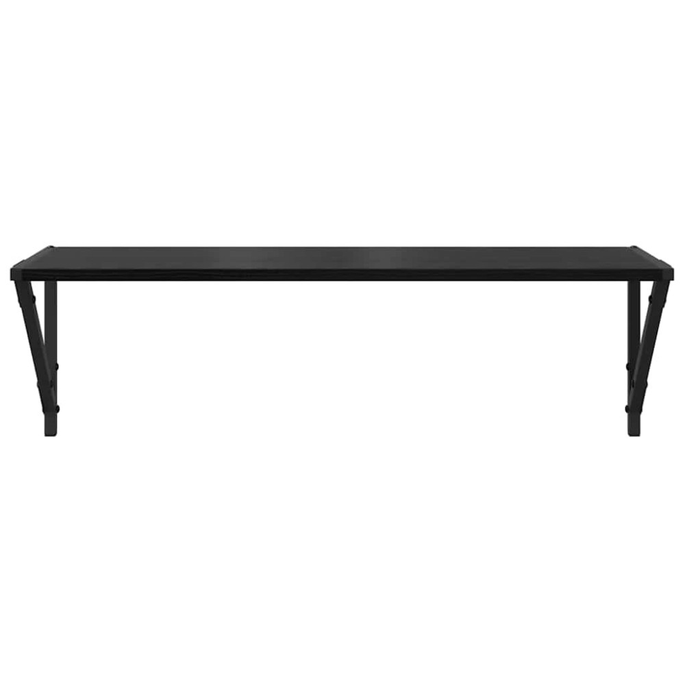 Produktbild för Vägg hyllor 2 pcs Svart Ek 80 x 25 x 25,5 cm Konstruerat trä