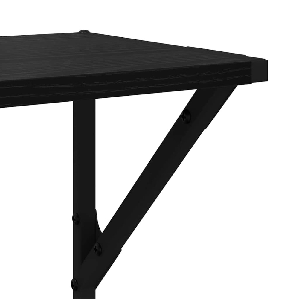 Produktbild för Vägg hyllor 2 pcs Svart Ek 80 x 25 x 25,5 cm Konstruerat trä