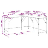 Produktbild för Skrivbord Artisan Ek 149 x 149 x 75 cm Konstruerat trä
