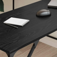 Produktbild för Skrivbord Svart Ek 149 x 149 x 75 cm Konstruerat trä