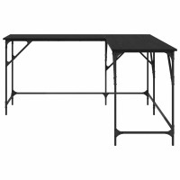 Produktbild för Skrivbord Svart Ek 149 x 149 x 75 cm Konstruerat trä