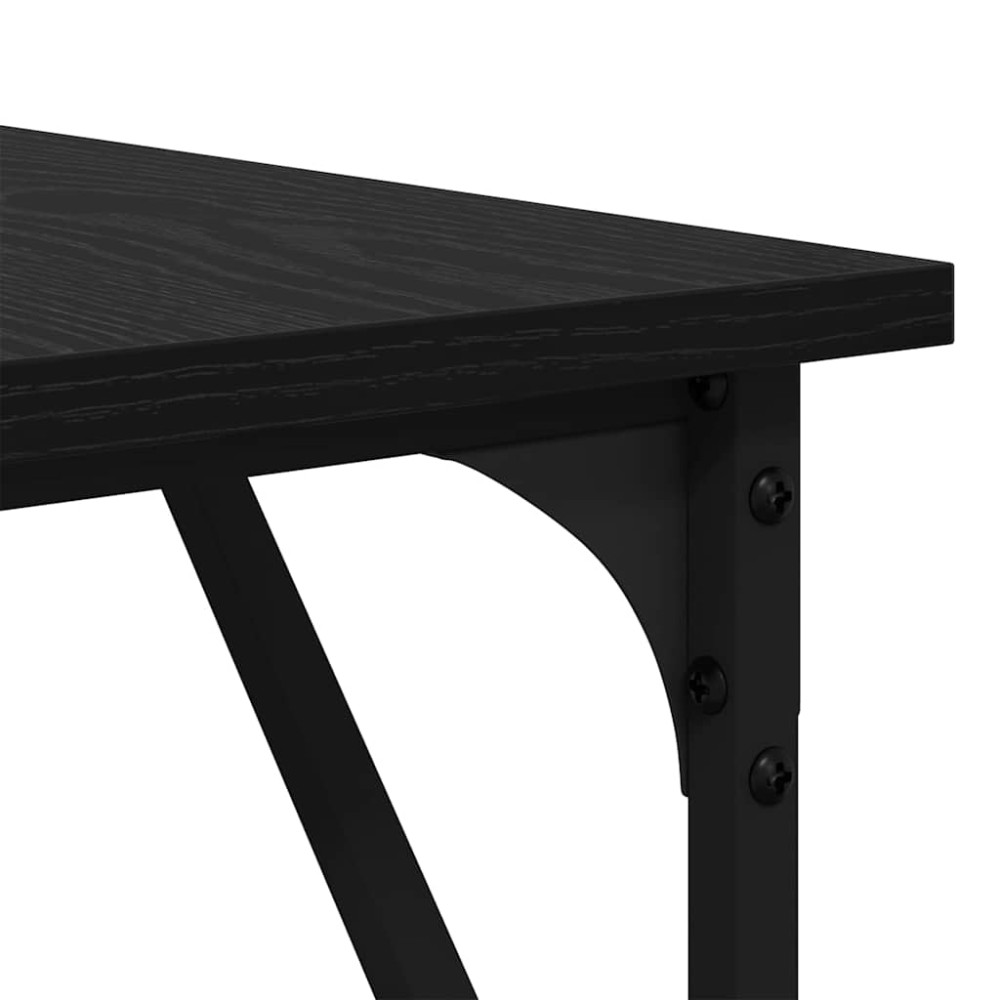 Produktbild för Skrivbord Svart Ek 149 x 149 x 75 cm Konstruerat trä