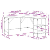 Produktbild för Skrivbord Artisan Ek 139 x 139 x 75 cm Konstruerat trä