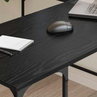 Produktbild för Skrivbord Svart Ek 139 x 139 x 75 cm Konstruerat trä