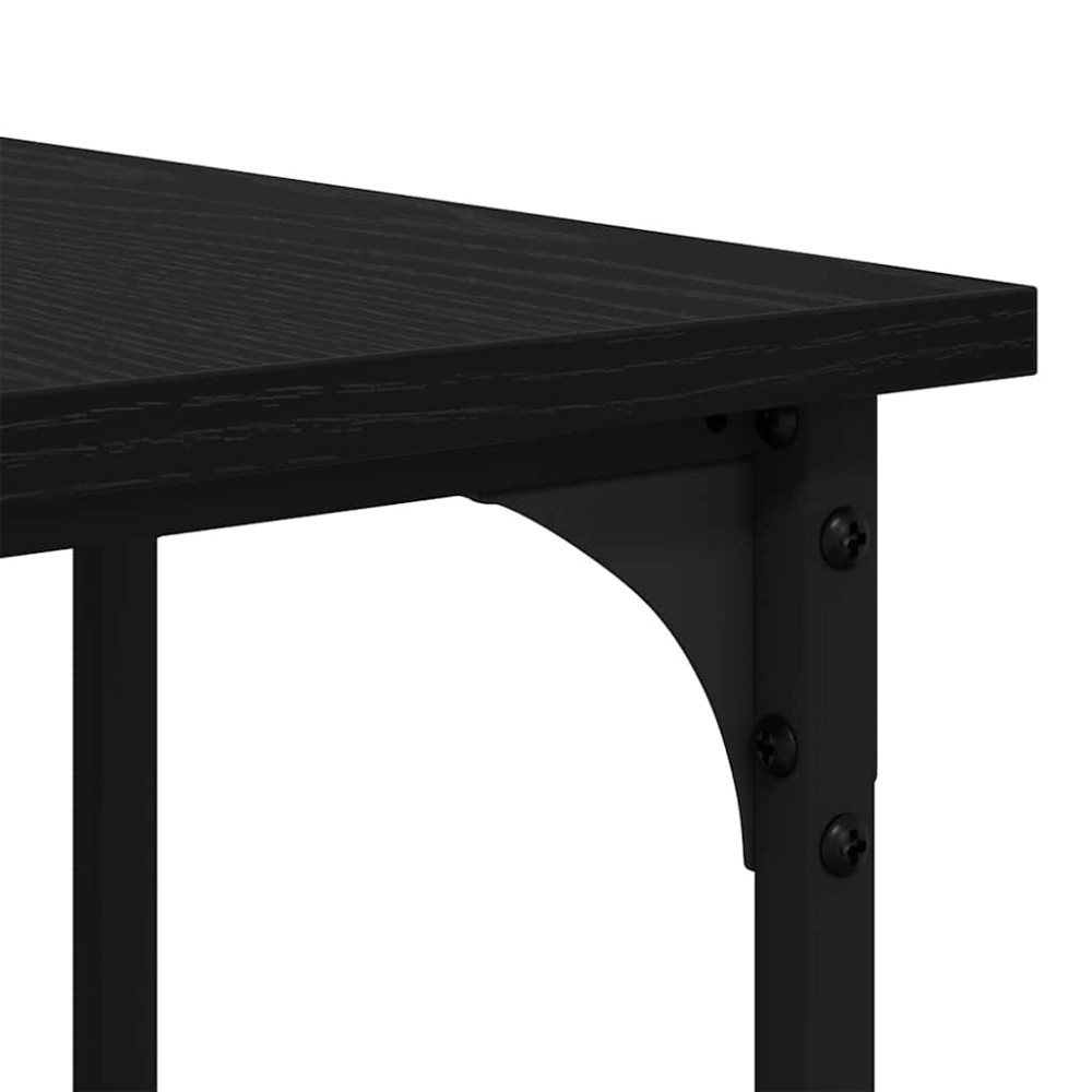 Produktbild för Skrivbord Svart Ek 139 x 139 x 75 cm Konstruerat trä