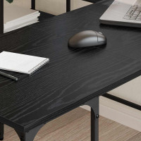 Produktbild för Skrivbord Svart Ek 139 x 139 x 75 cm Konstruerat trä