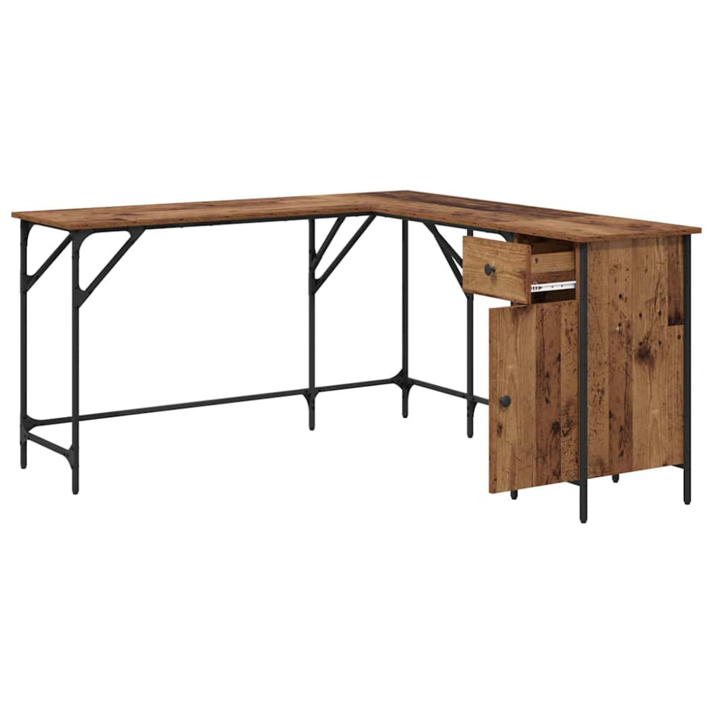 Produktbild för Skrivbord Gammalt trä 141 x 141 x 75 cm Konstruerat trä