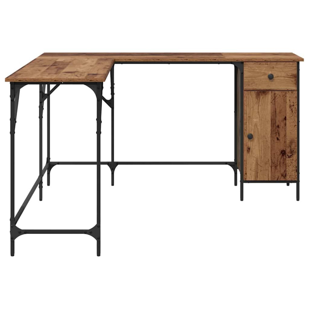 Produktbild för Skrivbord Gammalt trä 141 x 141 x 75 cm Konstruerat trä