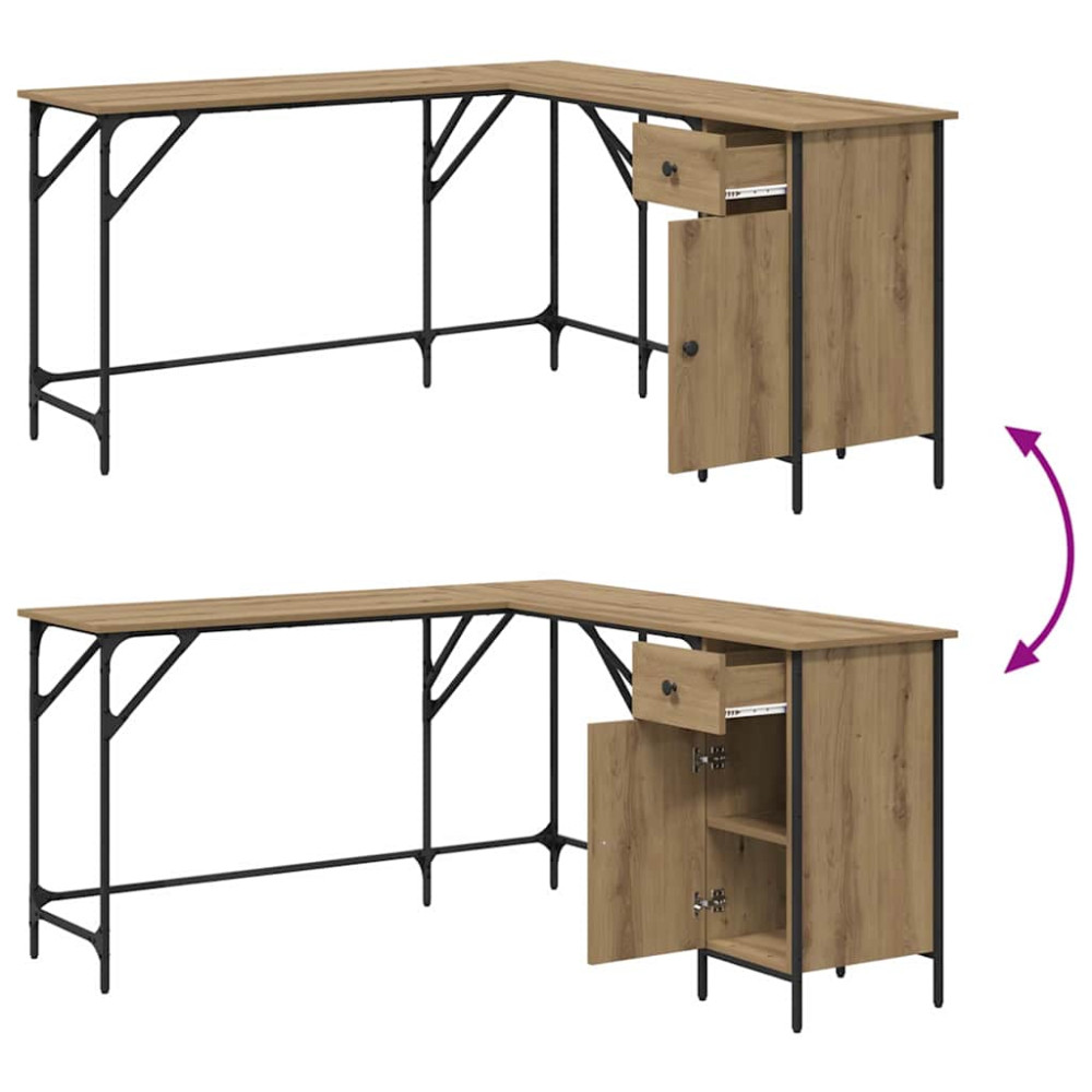 Produktbild för Skrivbord Artisan Ek 141 x 141 x 75 cm Konstruerat trä