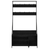 Produktbild för Klädhängare Svart Ek 100 x 41 x 184 cm Konstruerat trä