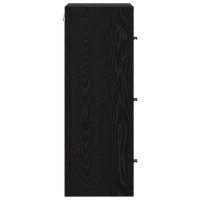 Produktbild för Väggskåp Väggmonterad Svart Ek 35 x 37 x 102 cm Konstruerat trä
