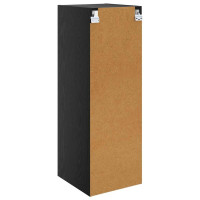 Produktbild för Väggskåp Väggmonterad Svart Ek 35 x 37 x 102 cm Konstruerat trä