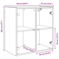 Produktbild för Väggskåp Svart Ek 68 x 37 x 68,5 cm Konstruerat trä
