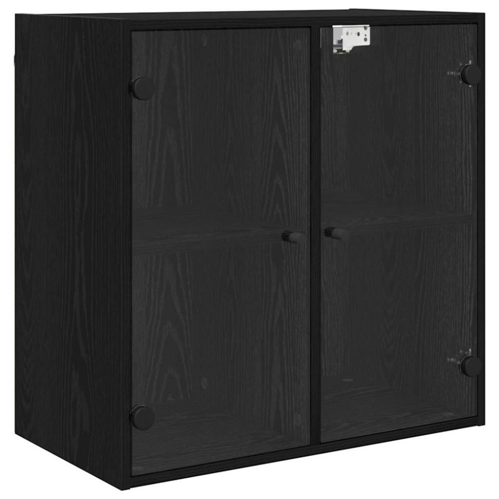 Produktbild för Väggskåp Svart Ek 68 x 37 x 68,5 cm Konstruerat trä