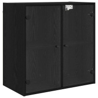 Produktbild för Väggskåp Svart Ek 68 x 37 x 68,5 cm Konstruerat trä