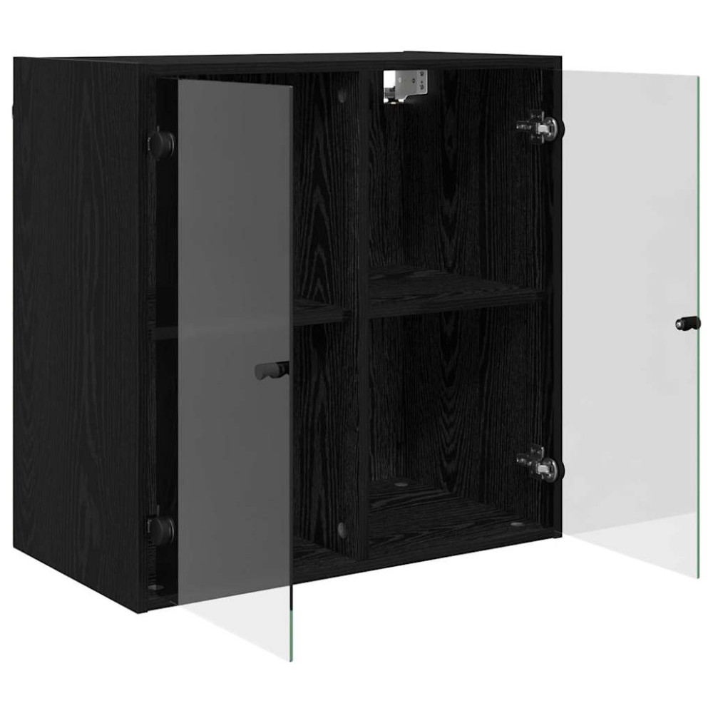 Produktbild för Väggskåp Svart Ek 68 x 37 x 68,5 cm Konstruerat trä