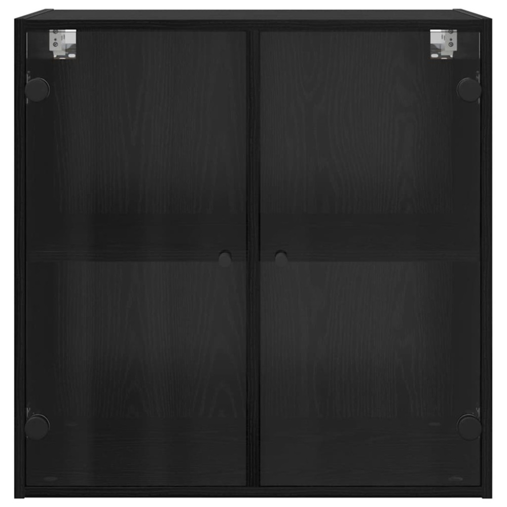 Produktbild för Väggskåp Svart Ek 68 x 37 x 68,5 cm Konstruerat trä