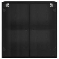 Produktbild för Väggskåp Svart Ek 68 x 37 x 68,5 cm Konstruerat trä