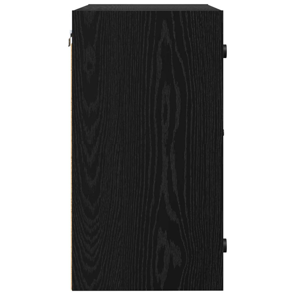 Produktbild för Väggskåp Svart Ek 68 x 37 x 68,5 cm Konstruerat trä