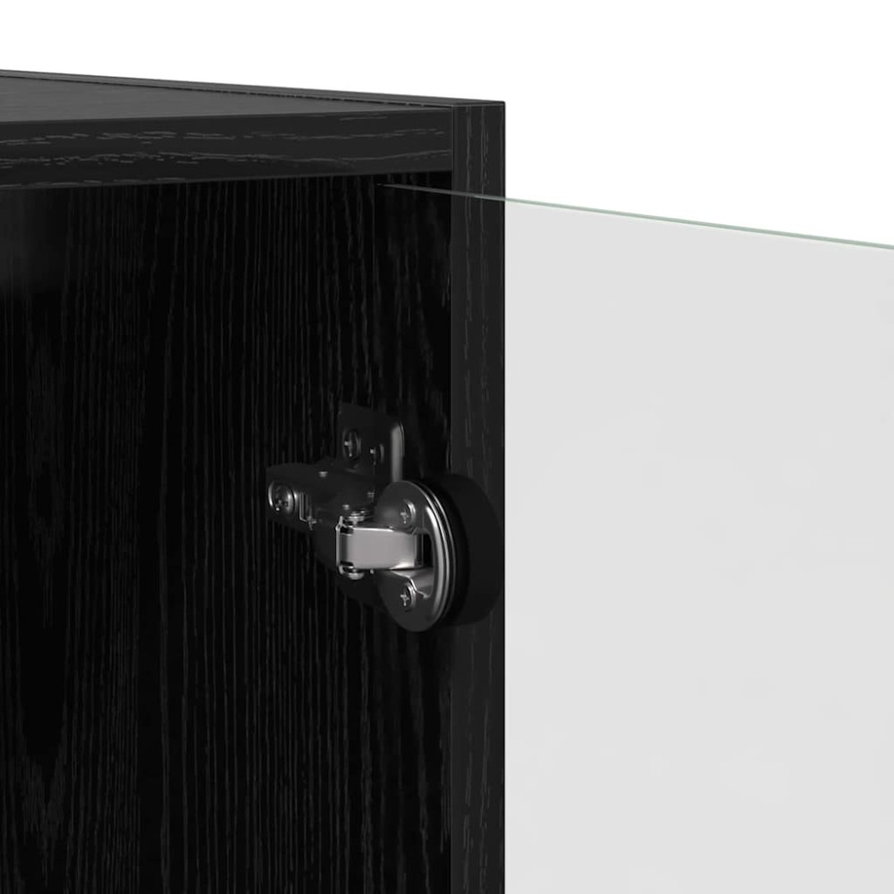 Produktbild för Väggskåp Svart Ek 68 x 37 x 68,5 cm Konstruerat trä